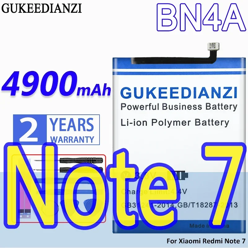 

Аккумулятор GUKEEDIANZI большой емкости BN4A 4900 мАч для Xiaomi Redmi Note 7 Note7