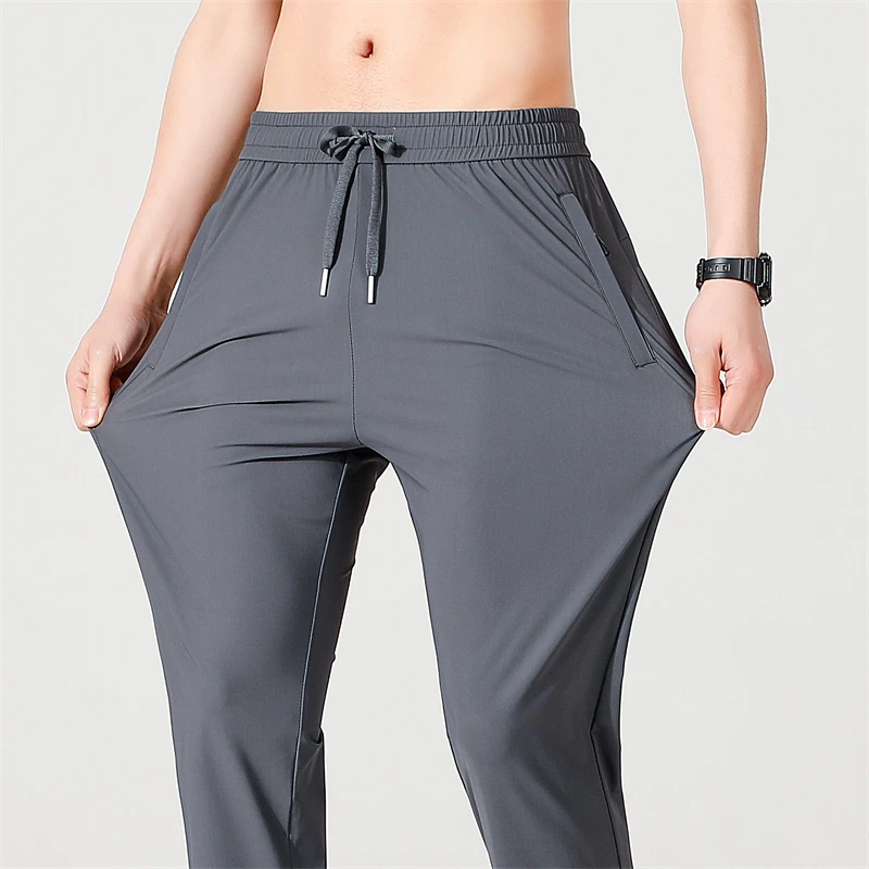 Ice Silk Men's trousers summer thin style business casual pants outdoor stretch breathable straight leg loos Long trousers - Image 6