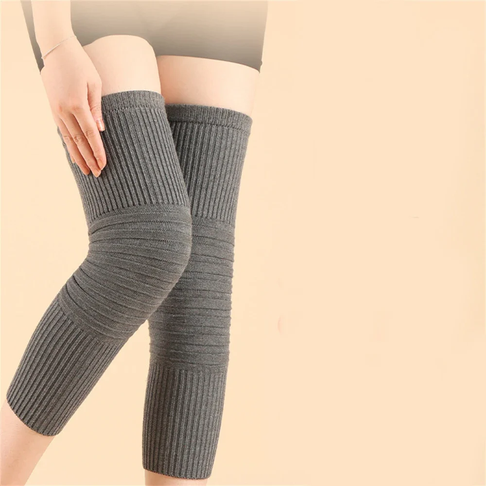 Ginocchiere calde lavorate a maglia in cashmere autunno inverno Leggings resistenti al freddo Manicotto protettivo per ginocchio scaldamuscoli antivento da equitazione spesso unisex