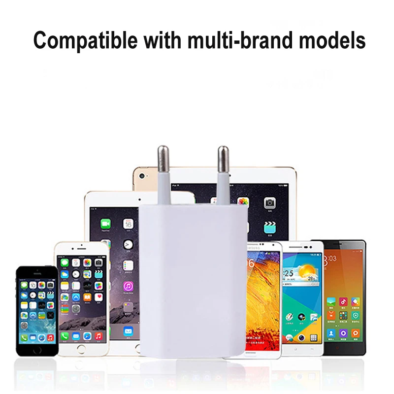 5Pcs 5V 1A USB Travel Wall Charger Adapter Charging For Apple iPhone XS Max XS XR X SE 2020 8 7 6 6S 5S 5 SE 4 4S EU Phone Plug