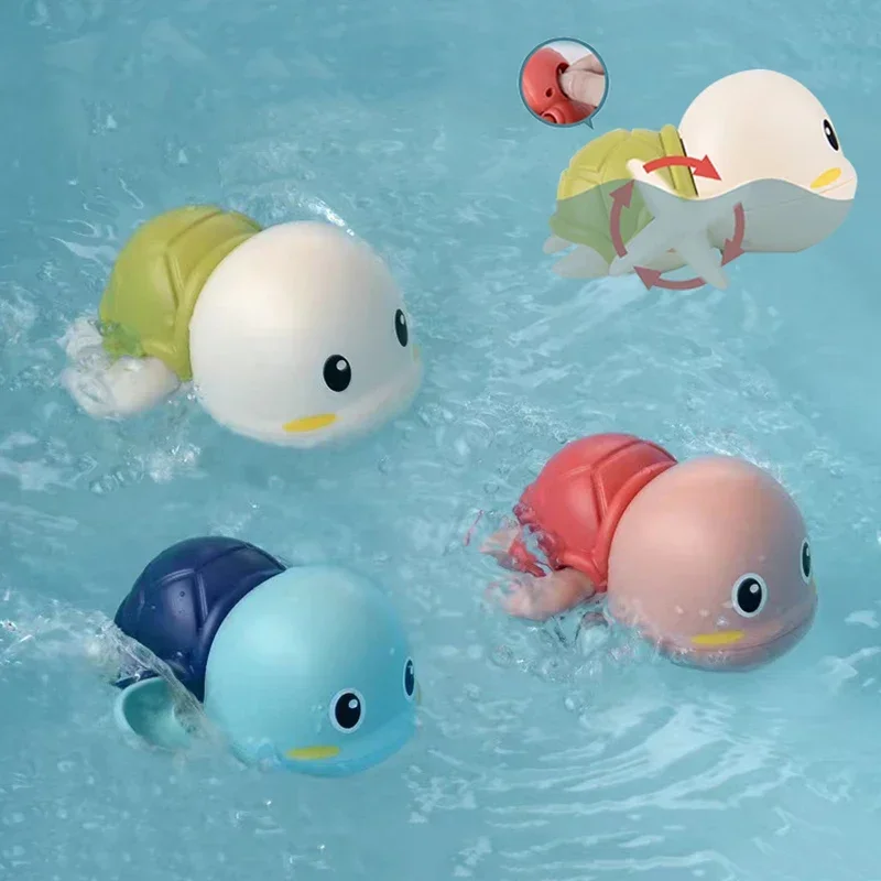 Clockwork Baby Bath Toys Cute Turtles Swimming Pool Toys Water Bathing Summer Bathroom Toys For Kids