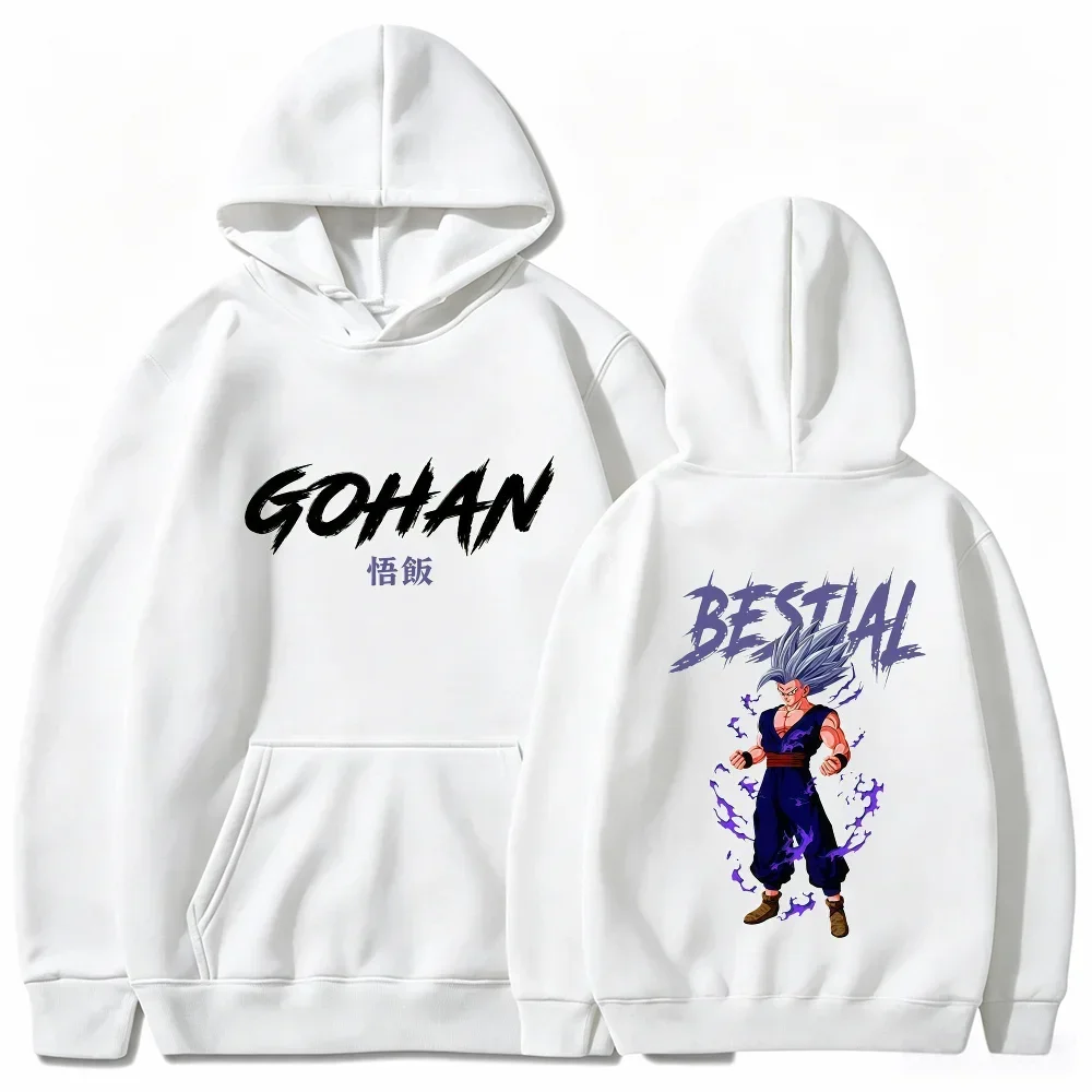 2026 New Hot Autumn_winter Dragon Ball Super Gohan Beast Hoodie Drawstring Pullover Gohan Beast Graphic Front Back Print Top