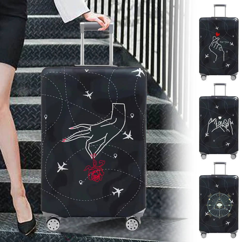 Luggage Cover Stretch Fabric Baggage Protective Case Covers for18-32 Inch Suitcase Case White Picture Series Travel Accessories