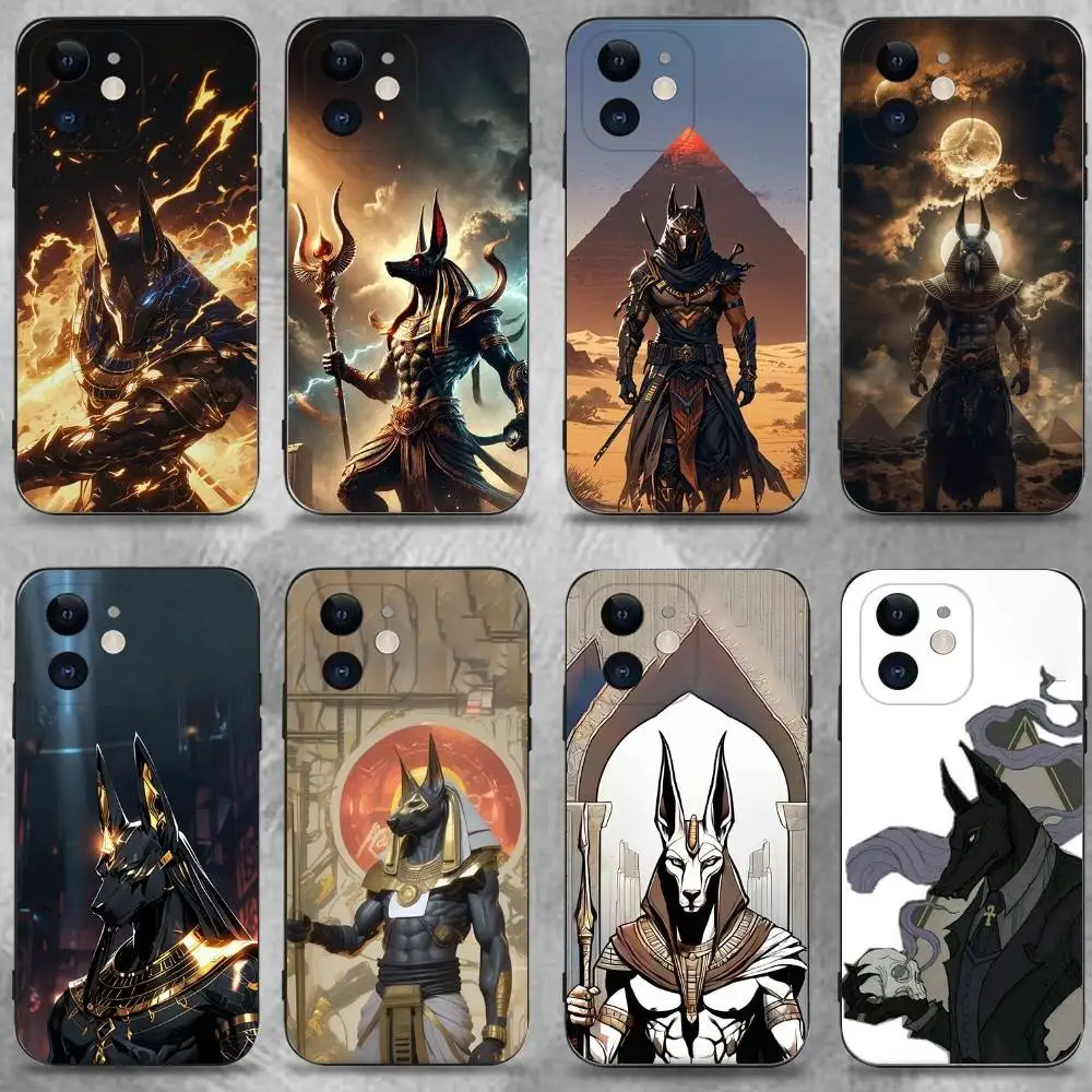 

Чехол для телефона Anubis Ancient Egyptian God для iPhone 16,15,14,13,12,11 Plus, Pro Max, XS, XR, SE, Mini,8,7, мягкий силиконовый черный чехол