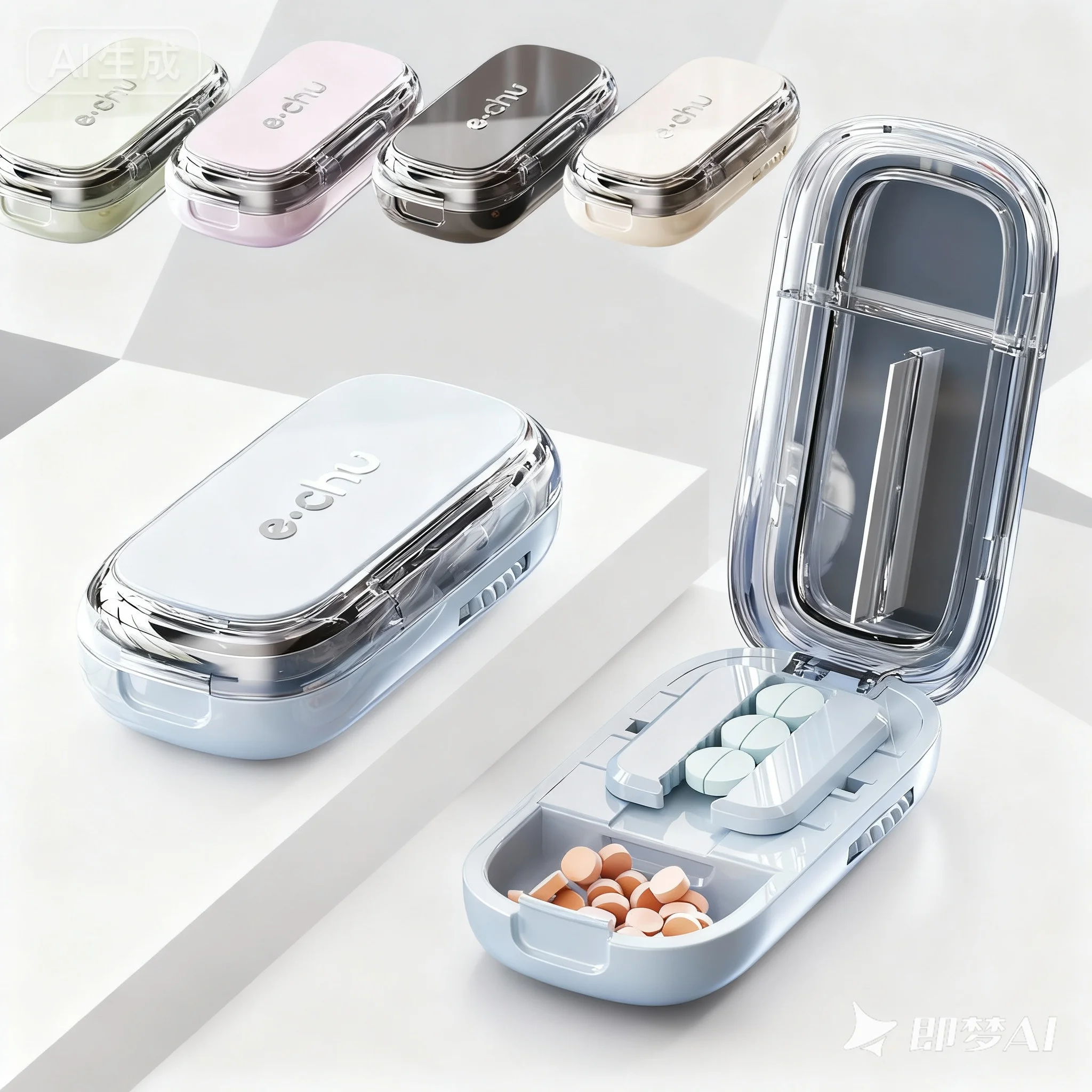 3-in-1-Pillenschneider, Edelstahlklinge, Aufbewahrungsschleifer, präzises Schneiden, Pulverzerkleinerung, Tablette, Spaltung, Medikamenten-Organizer f