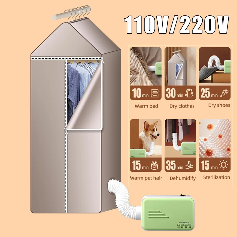 110V/220V Electric Clothes Dryer Laundry Quickly Drying Clothes Shoes Warm Air Clothes Dryer Heater Drying Machine Home Travel