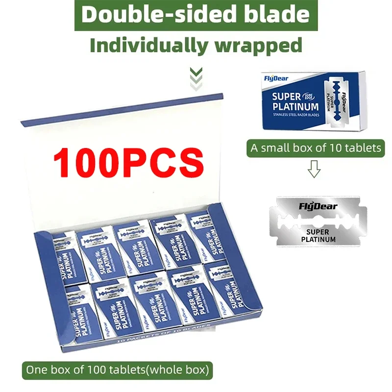 Safety Stainless Steel Men's Razors Blades Classic Double Edge 10-100PCS Razor Blades For Professional Barber Hair Removal Tools