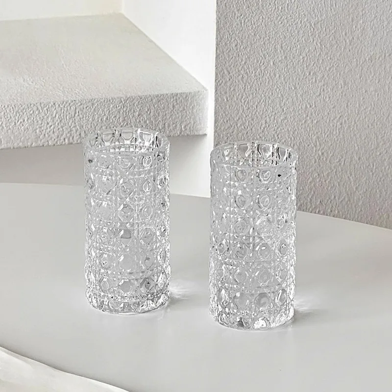

Embossed Gemstone Pattern Glass Shot Glasses - Small Size Thickened Liquor Cups for Home Use | Premium Mini Drinking Glassware