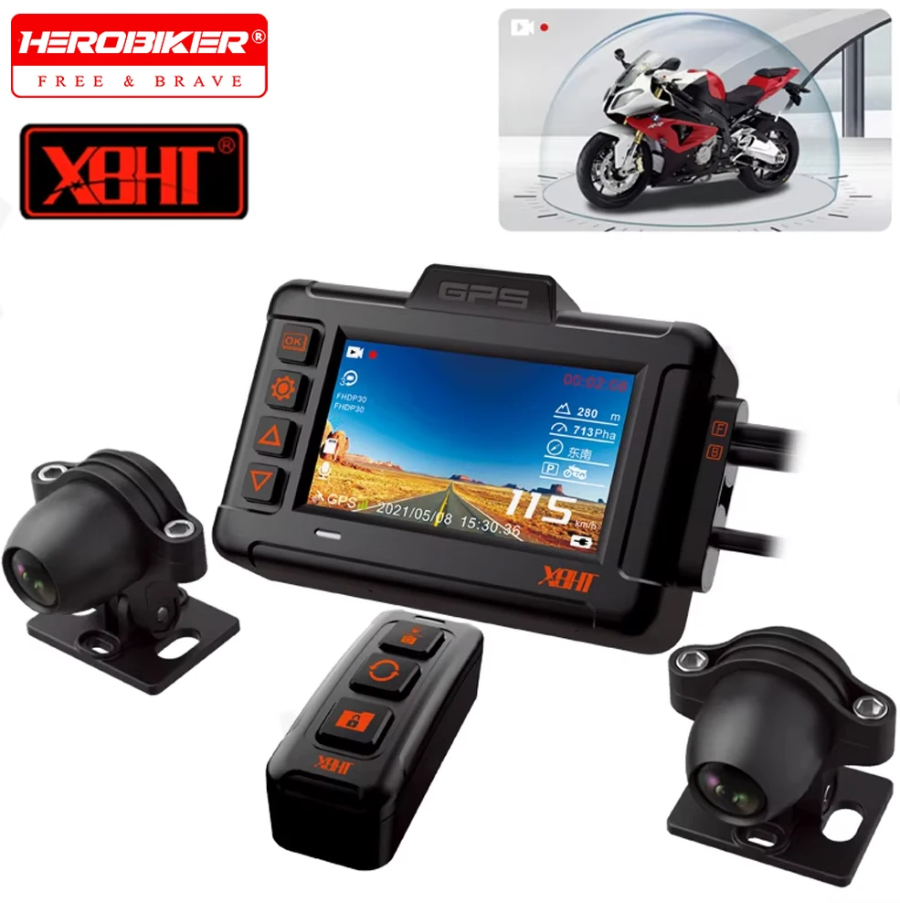 Motorcycle Dashcam Camera Video Recorder Night Vision Waterproof Motorcycle Front And Rear Camera Motorbike Recorder