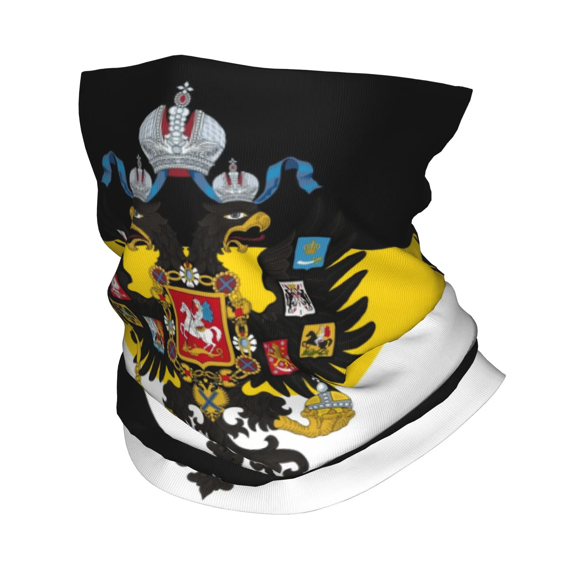 Russian Empire Coat of Arms Flag Bandana Neck Gaiter for Camping Women Men Wrap Scarf Russia Balaclava Warmer Face Scarf Cover