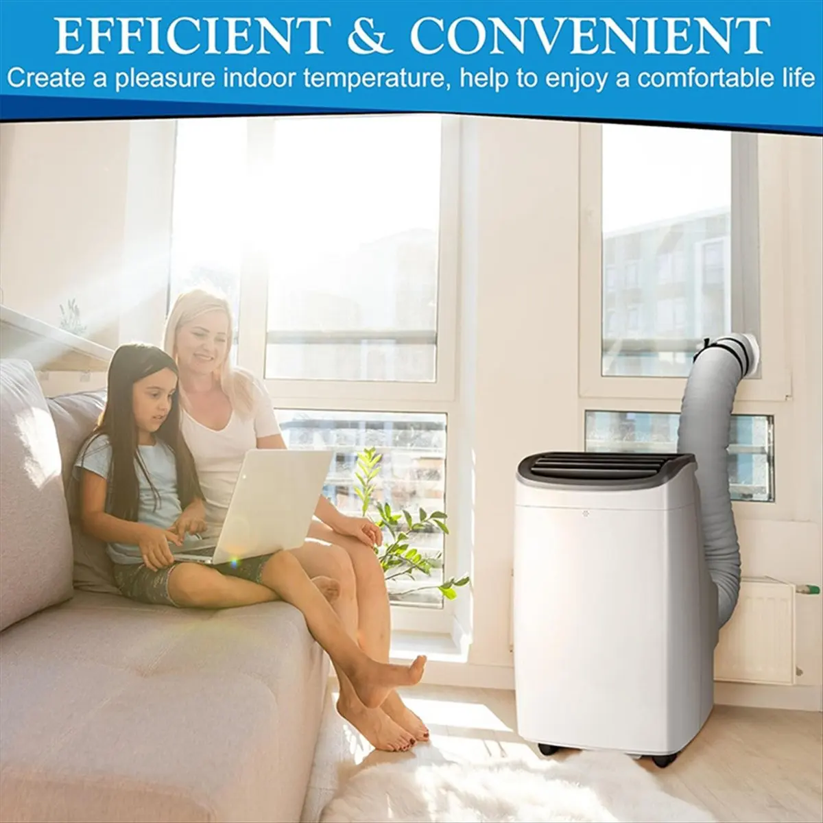 Portable Air Conditioner Hose Cover AC Hose Insulation Sleeve Foldable Washable Duct Vent Set with Adjustable Buckle
