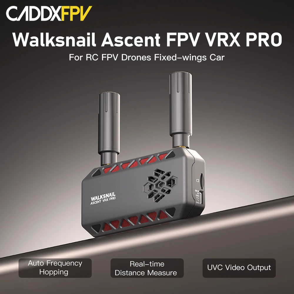 CADDXFPV Walksnail Ascent VRX PRO FPV Receiver UVC&HDMI Output 8km DVR Recording for FPV Drone