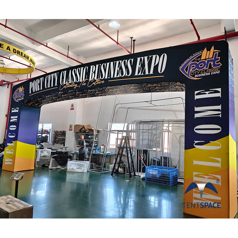 Portable Entrance Arch Displays Aluminum Expo Exhibition Stand Tension Fabric Open Archway Start Finish Line