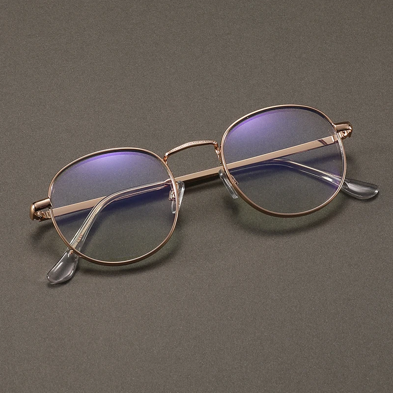 Metal Anti-Blue Light Glasses, Unisex Metal Flat-Lens Glasses, Computer Glasses for Electronic Devices
