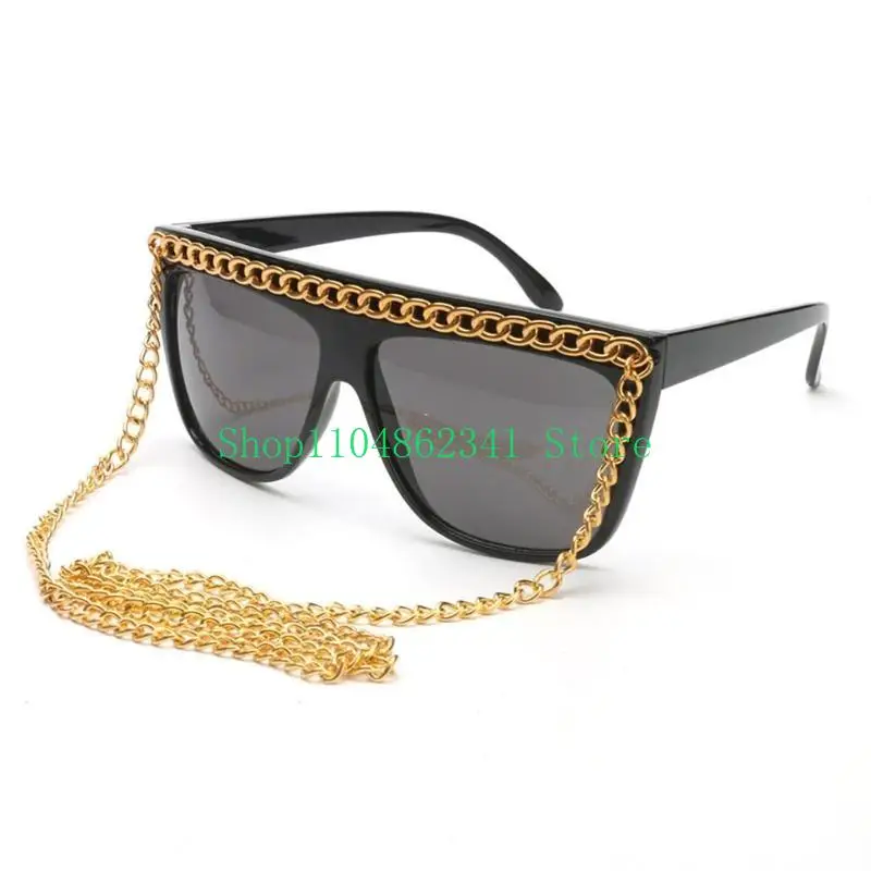 ノベルティコスプレサングラスゴールドチェーンメガネハロウィンパーティー眼鏡アクセサリー男性女性コスプレパーティー日常着