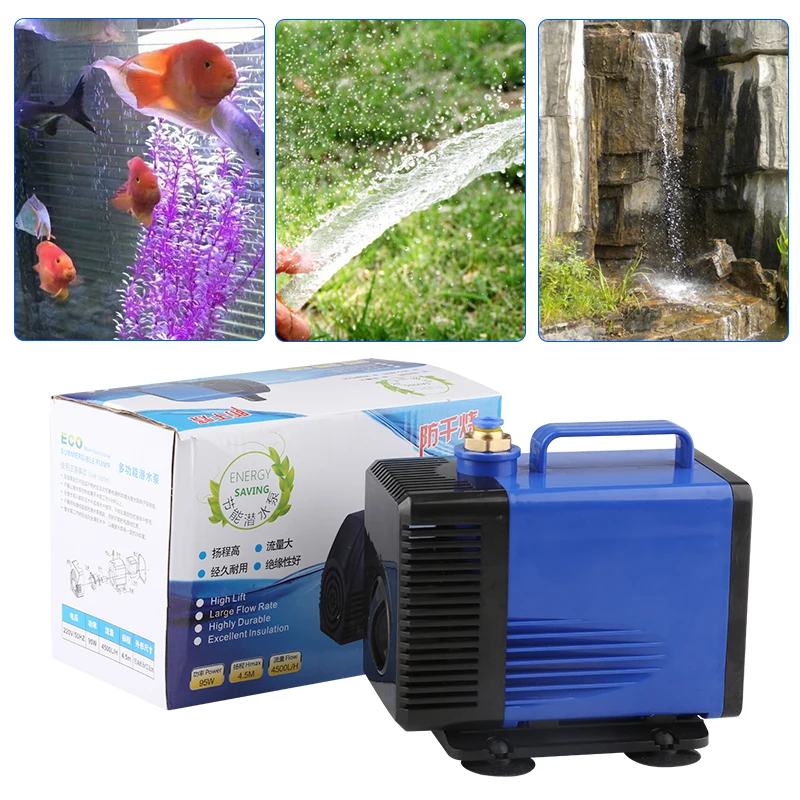 100w 4.5m Submersible Pump 4500l/H Aquarium Pump Water Tank Pond Pool Fountain Pump For Engraving Machine Tool Cooling