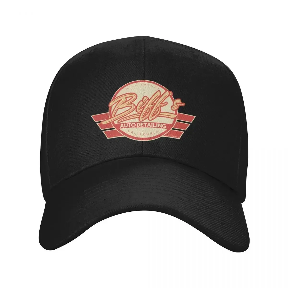 Les détails automatiques Biff en rouge. Casquette Baseball du film retour vers le futur, marque luxe, chapeau Golf p