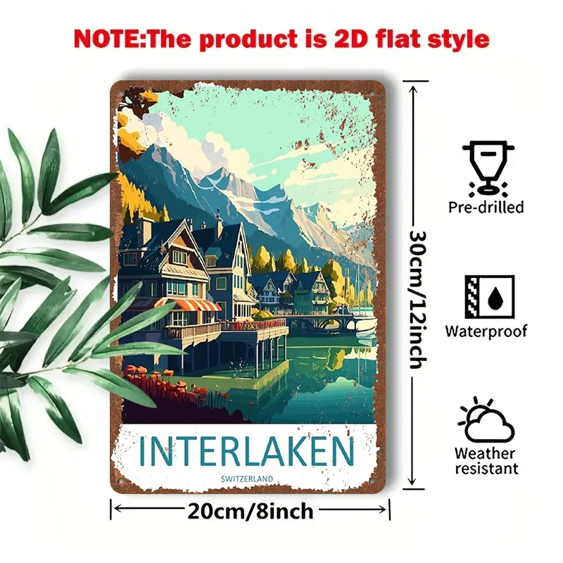 2D Flat - 1pc 2D[Flat] Metal Sign Retro Tin Painting 