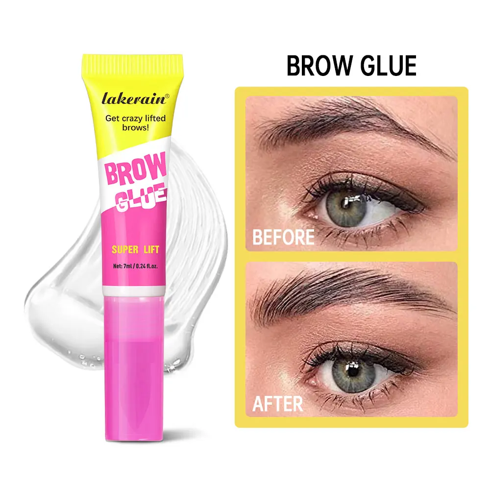 Brow Lamination Gel With Comb Super Lift Brow Glue Long Lasting Strong Hold Clear Gel For Defined Eyebrow Makeup