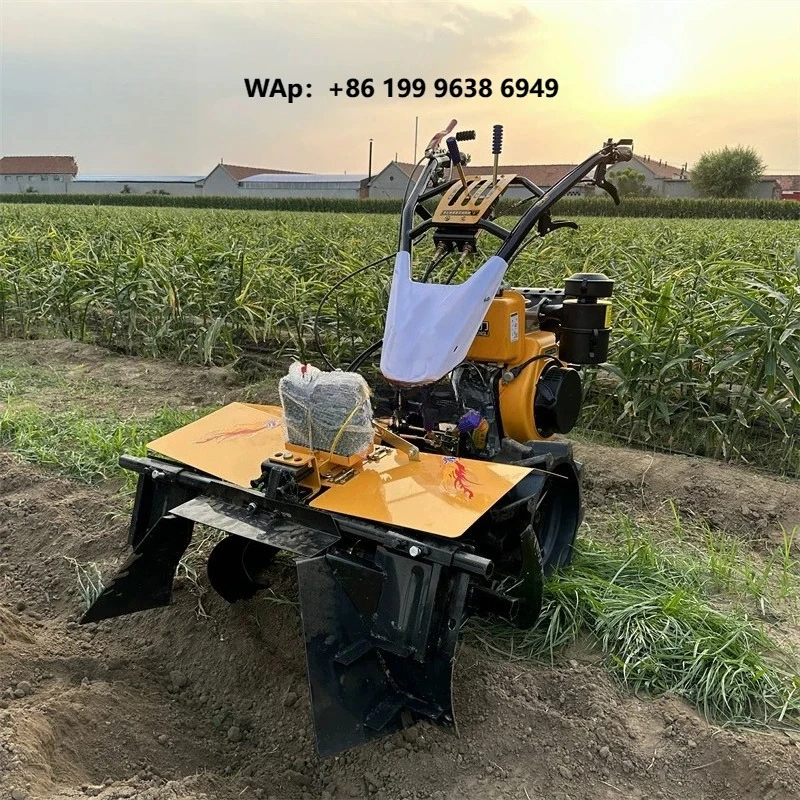 Multifunctional Agricultural Soil Raising Weeding Machine Strawberry Ridging Ditching Rotary Tiller Four Wheel Drive Motor Core