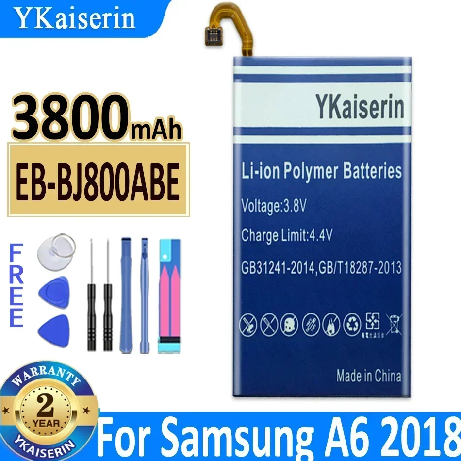 YKaiserin Battery EB-BJ800ABE For Samsung Galaxy A6 (2018) SM-A600 A600F For Galaxy J6 J600F 3800mAh High Quality Batteria