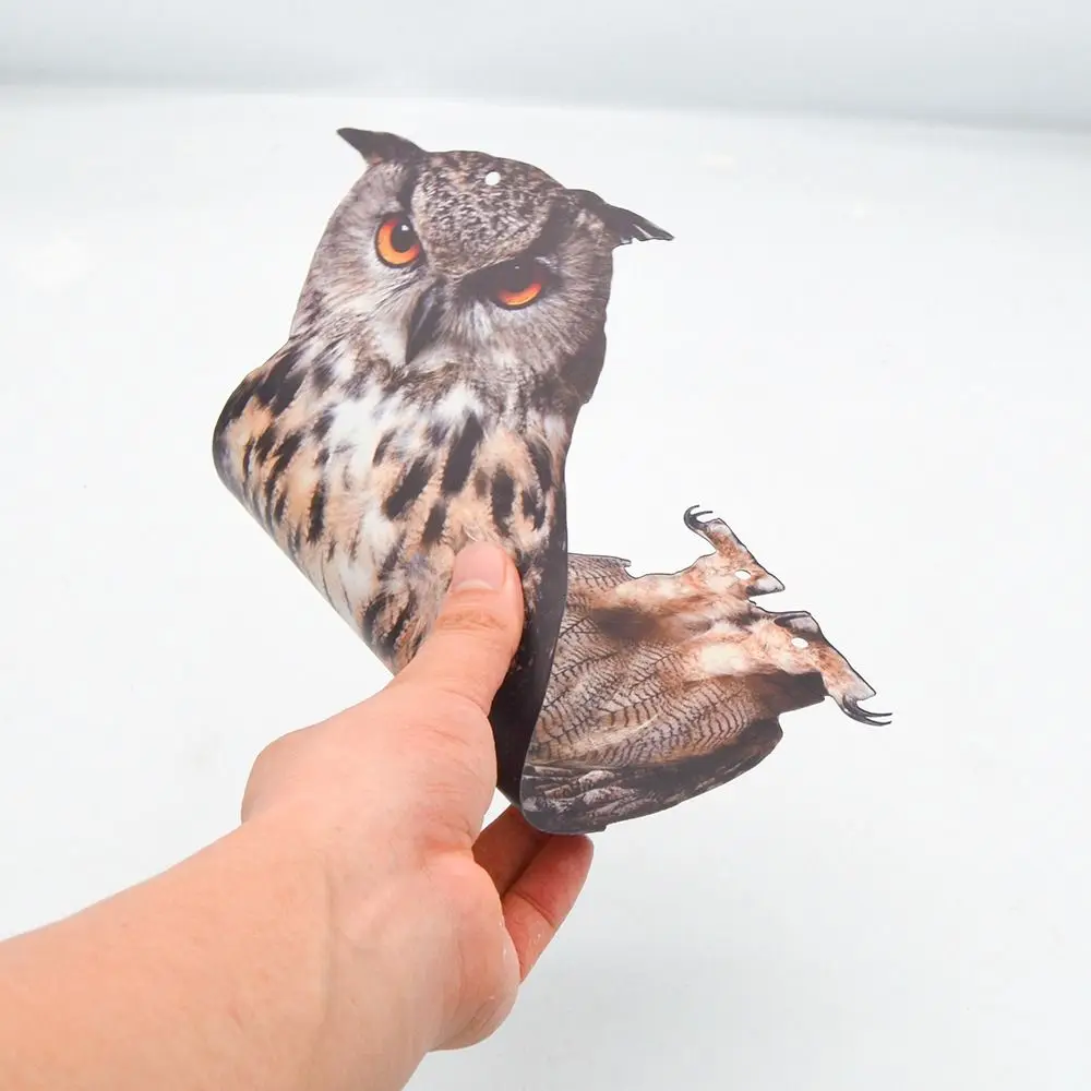 With Bells Bird Repel Owl Scarecrow Rectangle Waterproof Fake Bird Scare Device Hanging Bird Repeller Garden Decoration