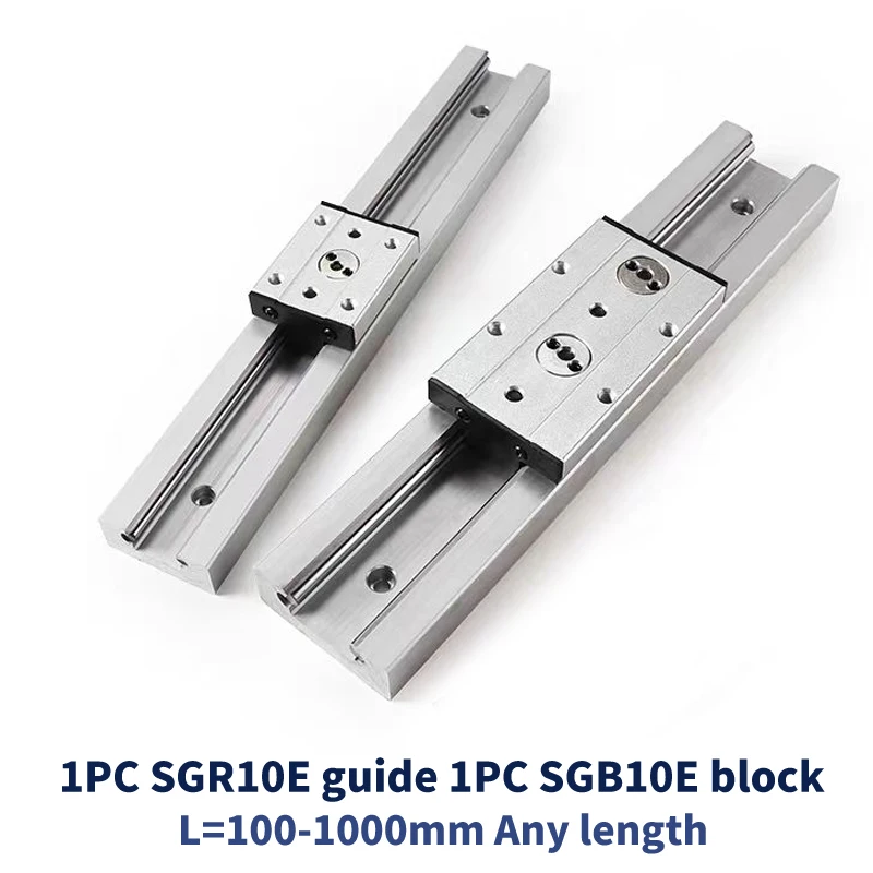 Silver Built-in Dual-axis Linear Guide 32mm SGR10E Slider Rail SGB10E Block Optical Axis Photography Woodworking Machinery