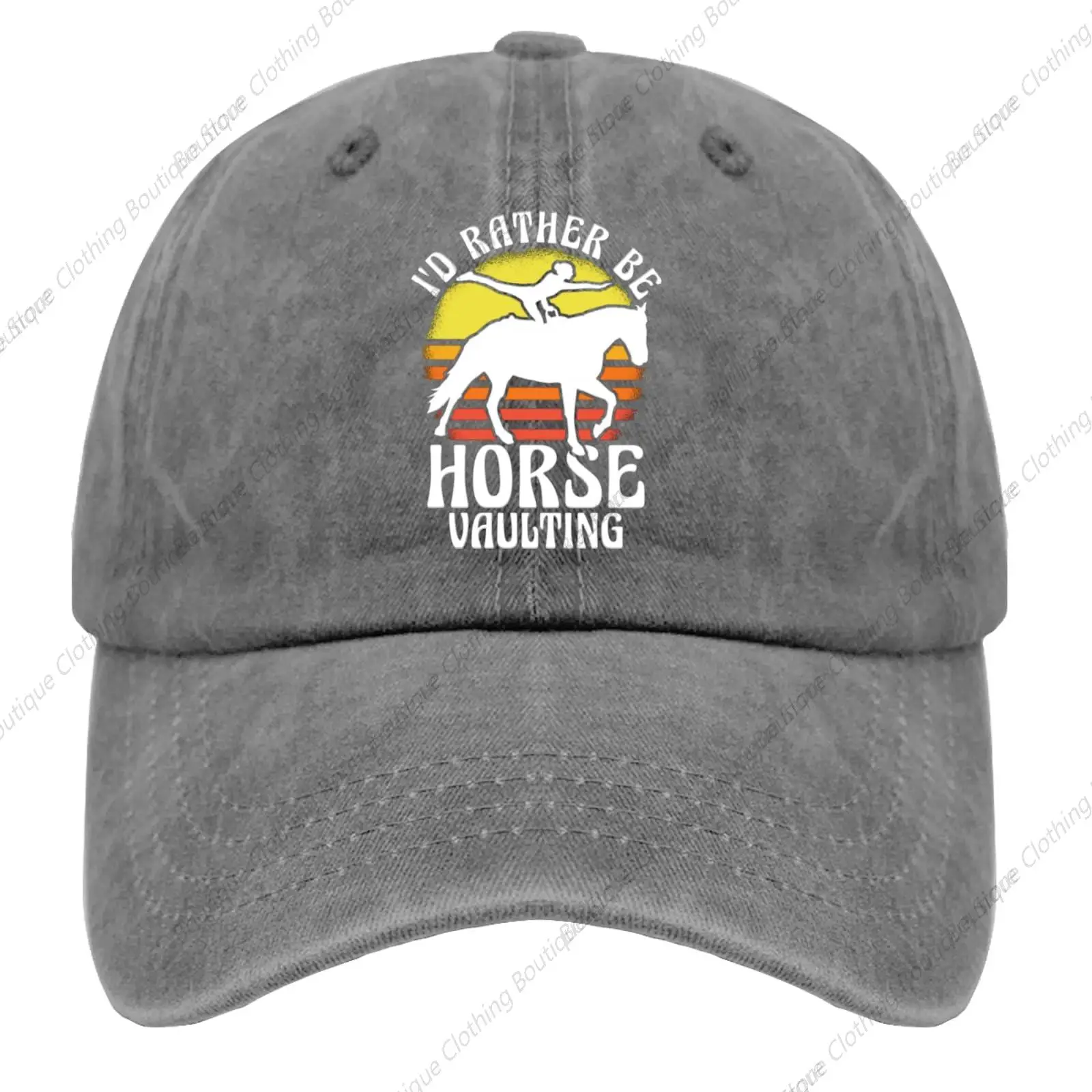 

I'd Rather Be Horse Vaulting Horseback Riding Acrobatics Trucker Hat Women Hats Pigment Gray Men Hats Gifts for Mom