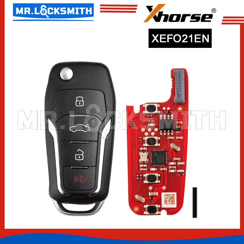 Xhorse XEFO21EN Super Remote Key For Ford Style Flip 4 Buttons Built-in XT27 Super Chip English Version