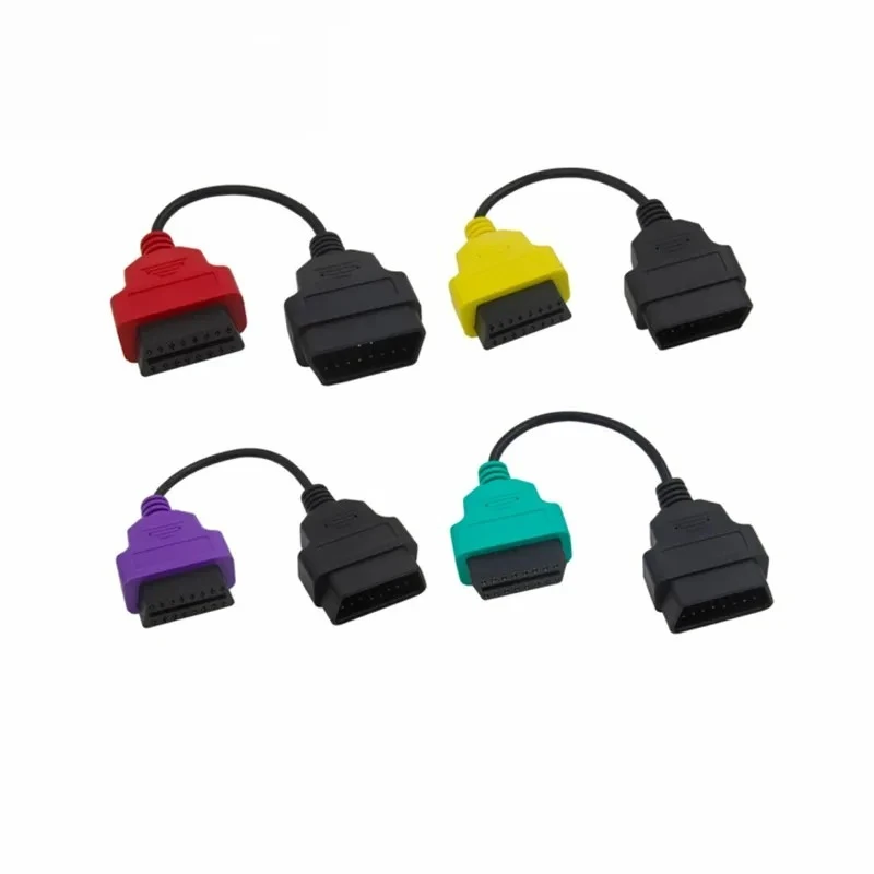 Newest 6 Color Auto OBD2 Connector Diagnostic Adapter Cable for FiatECUScan and Multiecuscan for Fiat Alfa Romeo and for Lancia