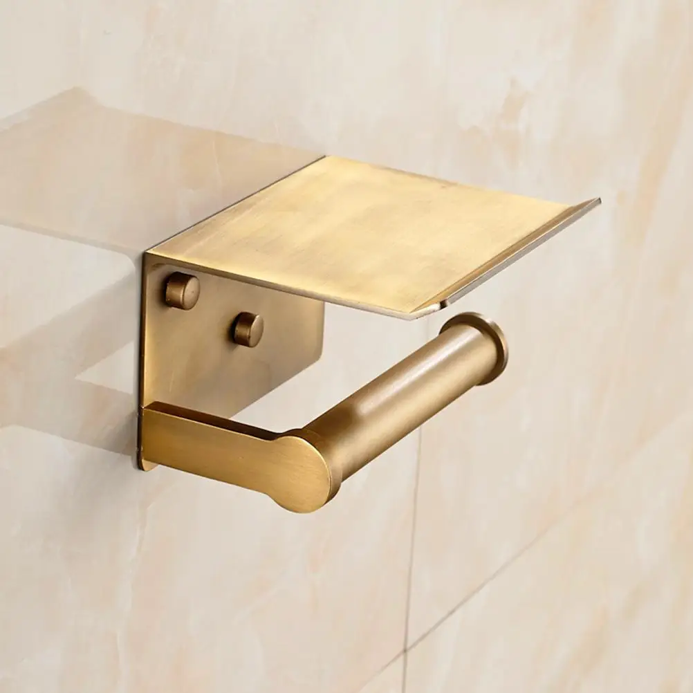 

Mobile Phone Toilet Paper Holder Shelf Cell Rustic Bathroom Accessories Organizer for Wall