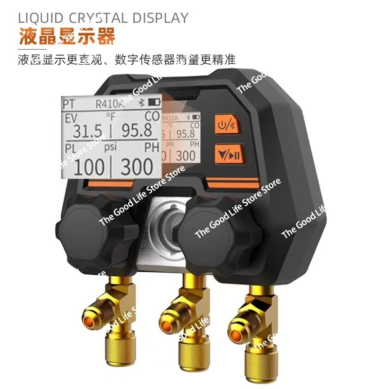 بلوتوث اللاسلكية APP الرقمية الفلور إضافة متر السيارات تكييف الهواء مقياس ضغط المبردات #4