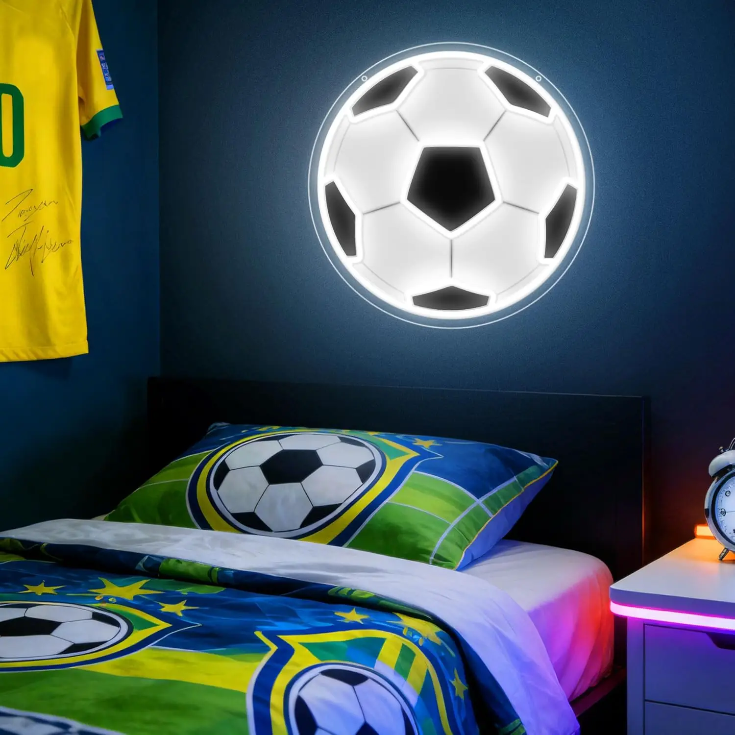 

Неоновая вывеска «Футбол»: настенный светильник USB LED для декора общежитий, футбольных клубов, вечеринок, баров, игровых комнат, спален, подарки