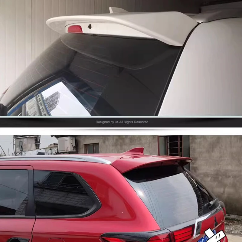 For Mitsubishi Outlander Spoiler Car Styling Exterior ABS Plastic Rear Trunk Boot Rear Wing Spoilers Decoration Tail 2013-2019