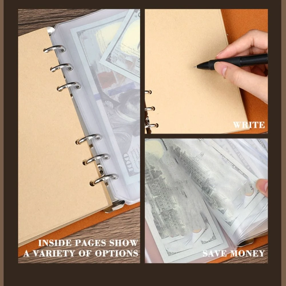 A6 Travelers Vintage Notebook PU Leather Blank PU Leather Kraft Notebook Notepad Kraft Paper Retro Spiral Notebook