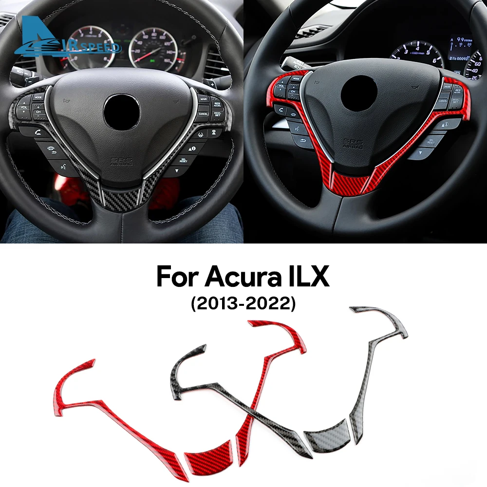 Real Soft Carbon Fiber Sticker for Acura ILX 2013 2014 2015 2016 2017 2018 2019 2020 2021 2022 Car Steering Wheel Accessories