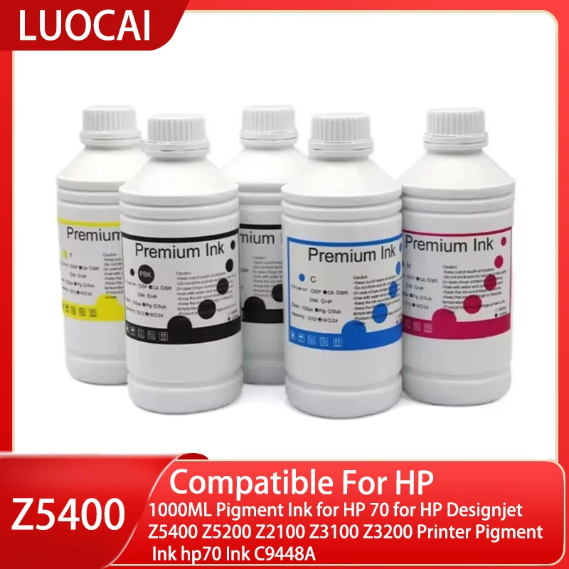 

Пигментные чернила 1000 мл для HP 70, для HP Designjet Z5400, Z5200, Z2100, Z3100, Z3200, пигментные чернила для принтера hp70, чернила C9448A