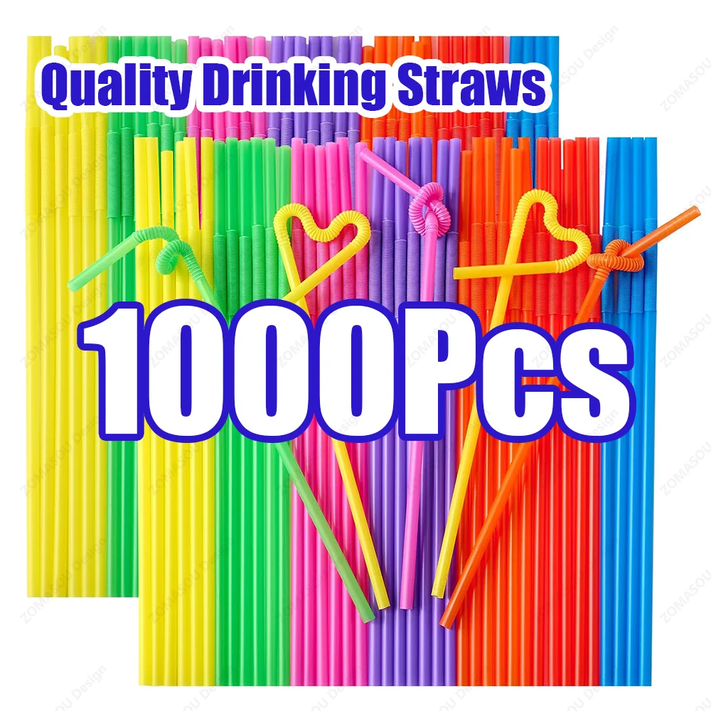 

50-1000 шт. складные разноцветные трубочки для питья, соломинка для напитков Pajitas, пластиковый сок-бар, вечерние, свадебные, кухонные аксессуары для дома