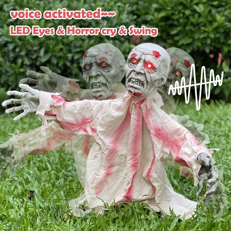 Imagem -02 - Grande Voz Controle Esqueletos para o Halloween ao ar Livre Decorações Assustadoras Móveis Assustador Animado Som Efeito Prop para Casa Assombrada