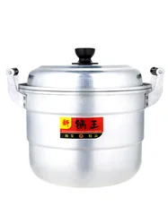 Thick Old-Fashioned an Aluminum Pot Double-Layer Steamer Pure Aluminum Soup Pot Boiling Pot Large Capacity Household Large Size