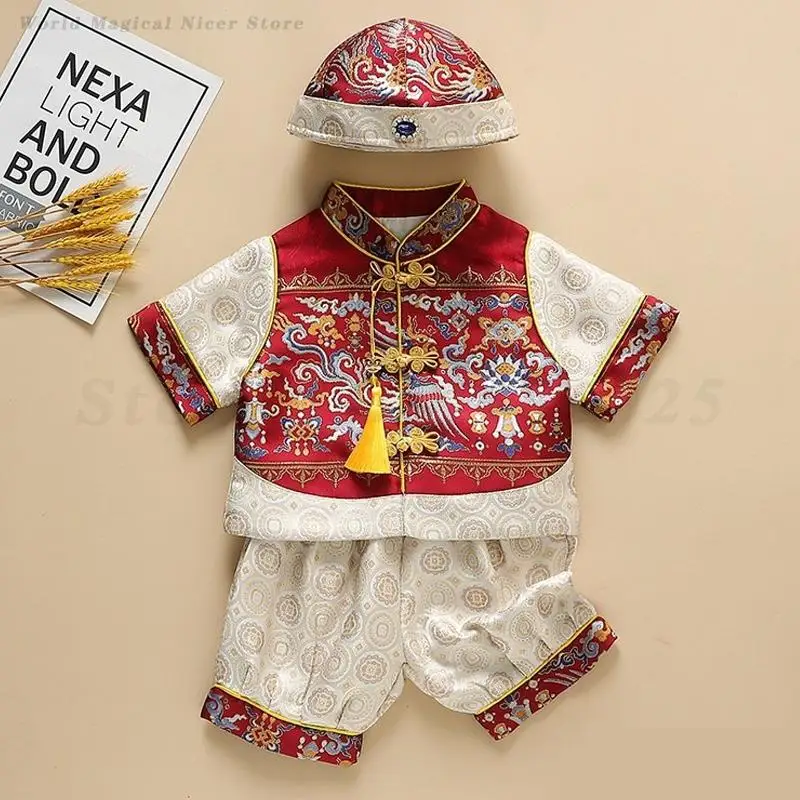 

Baby Kid Tang Suit Chinese Traditional Hundred Days One Year Outfit New Chinese Tang Costume Spring Festival New Year Clothes
