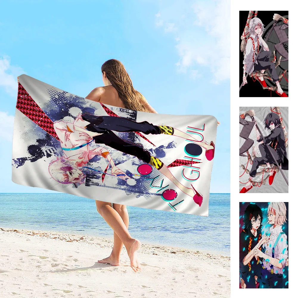 Tokyo Ghoul Suzuya Juuzou Beach Towels Shower Towel Sauna Travel Spa Microfiber Quick Dry Gym Accessories Cute Room Decor