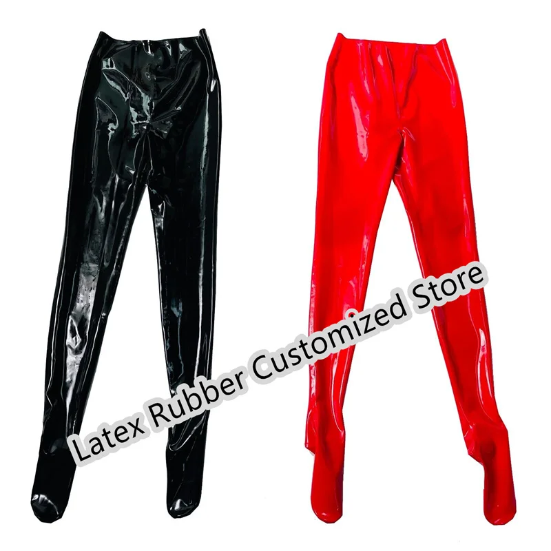 

Latex Legging Rubber Gummi Slim Mid Waist Trousers Pants Customize 0.4mm