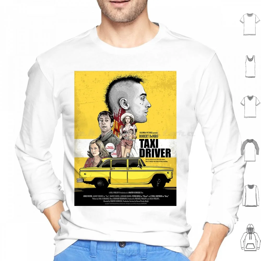 Taxi Driver Poster Hoodies Long Sleeve Taxi Driver Movie Film Robert De Niro Taxi Scorsese New York Vintage Driver