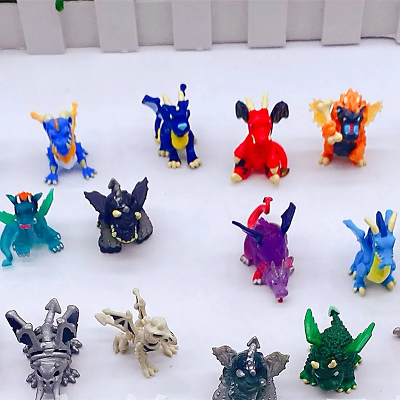 10pcs no repeat 4cm Lovely Cartoon Dragon Action Figure Movie Pvc Models Multi color Monster dragon knight