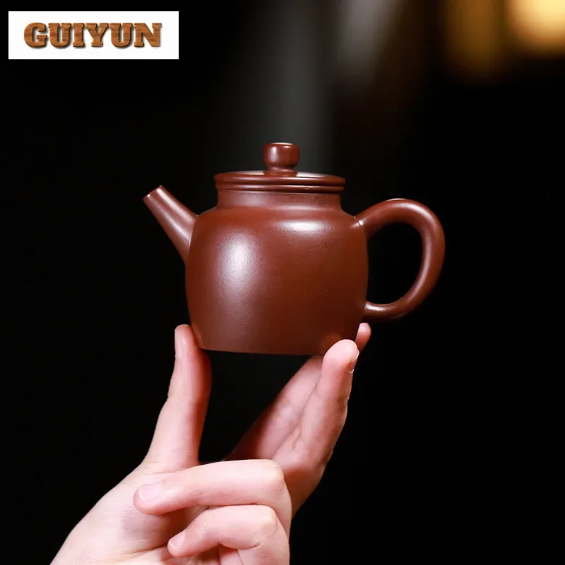 

150ml Handmade Yixing Purple Clay Teapots Handmade Tile Bottle Pot Raw Ore Purple Zhu Mud Kettle Zisha Tea Set Cafes Decoration