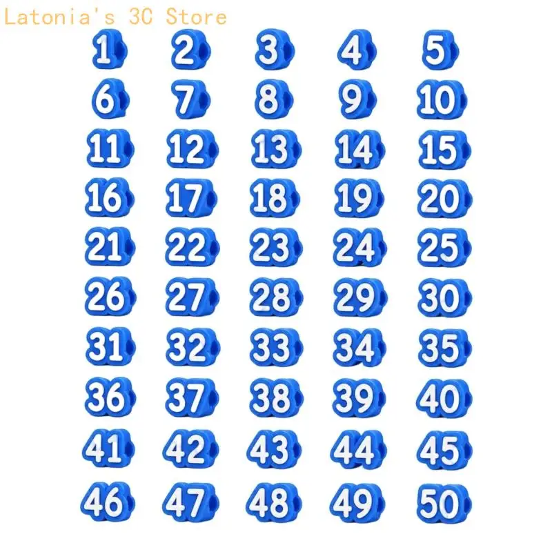 1-50 nummeriertes Gummi-Bleistiftmarker-Set für gemeinsame Vorräte und Schreibtischsortierung X3UB – Detail 8