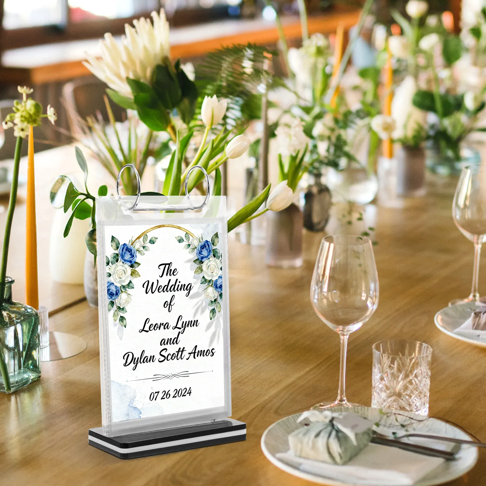 Menu Holder A6 PVC Desktop Menu Display Stand Tabletop Card Organizer Sign Holder for Restaurants Bars Coffee Shops Events