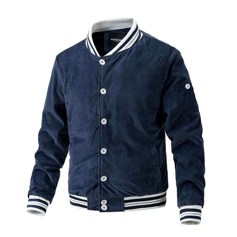 

2023 New Autumn Winter Jacket Men Warm Thick Varsity Jackets Fashion Baseball Uniform Coats Solid Color Slim Fit Mens Jacket