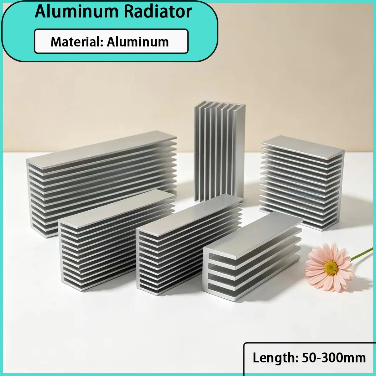 Aluminum radiator with a length of 50-300mm is suitable for various fields such as industry, home appliances, and new energy